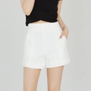 Shorts |  Womens Stretch Woven Relaxed-Fit High-Rise Short 4″