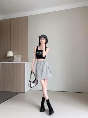 Skirts |  Womens Nylon Cargo Mini Skirt