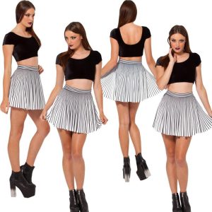 Skirts |  Womens Varsity High-Rise Pleated Tennis Skirt,Tipping Stripe