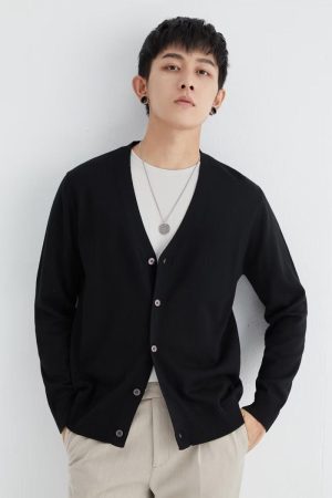 Sweaters |  Mens Merino Wool-Blend Cardigan